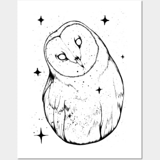 Starry Owl Posters and Art